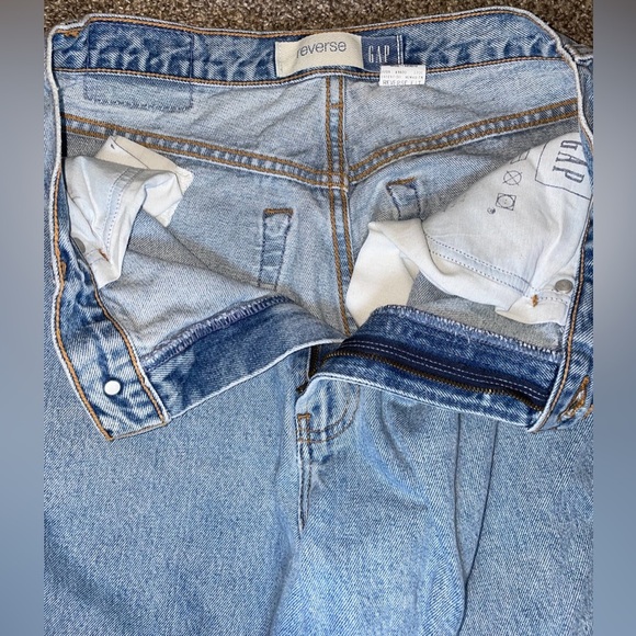 Vintage Gap Blue Jeans Reverse Fit High Waist Ankle Size 12 - Picture 6 of 14